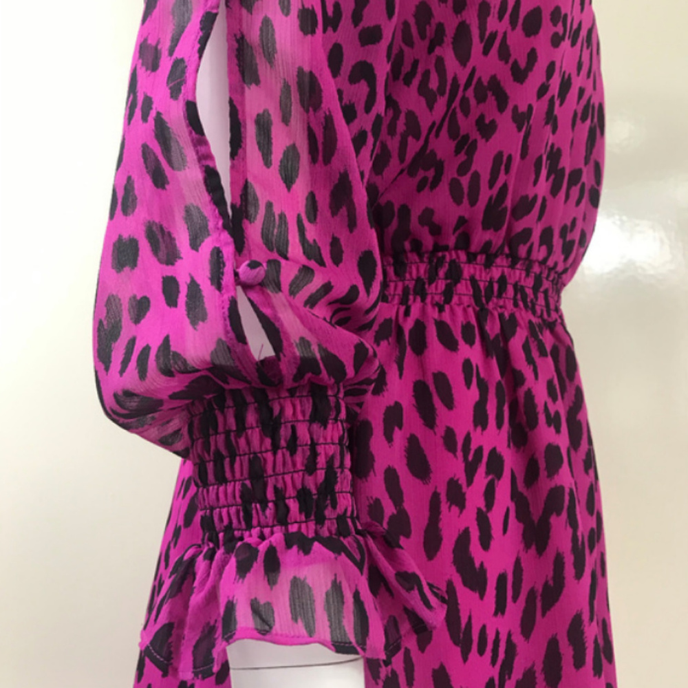 NEW RACHEL Rachel Roy Lucky Leopard Ruffled Dress - Picture 7 of 8